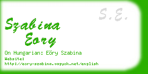 szabina eory business card
